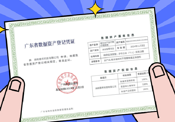 行業(yè)首張！惠農(nóng)網(wǎng)獲頒廣數(shù)所《數(shù)據(jù)資產(chǎn)登記憑證》